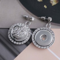 18MM love snap Silver Plated with white Rhinestone KC6482 snaps jewelry