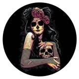 20MM Painted Skull enamel metal C5722 print snaps jewelry