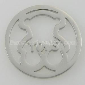 33MM stainless steel coin charms fit  jewelry size Little bear