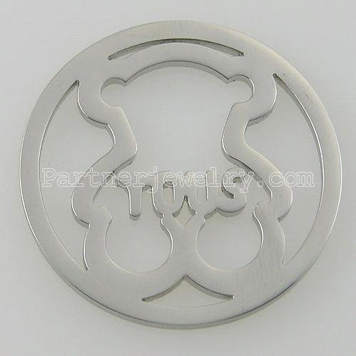 33MM stainless steel coin charms fit  jewelry size Little bear