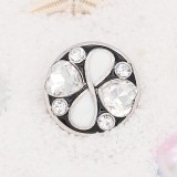 20MM love  snap Silver Plated with white rhinestone KC7914 snaps jewelry