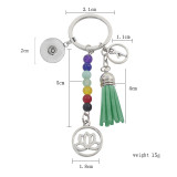 fashion Keychain with pendant and colorful beads fit snaps chunks KC1198 Snaps Jewelry