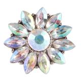20MM Gear snap Silver Plated with multicolor rhinestone KC9816 snap jewelry