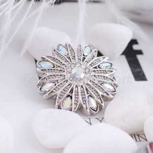 20MM design snap silver Antique plated with white rhinestone KC5410 snaps jewelry
