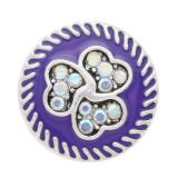 20MM love Retro sliver Plated with rhinestone and purple enamel KC7705 snaps jewelry