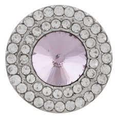 20MM Round snap Silver Plated with pink rhinestone KC9887 snaps jewelry