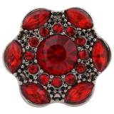 20MM  snap button Antique Silver Plated with red Rhinestone KC9724 snap jewelry