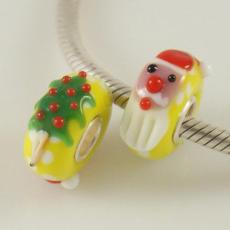 partner S925 murano lampwork glass beads - Santa Claus