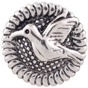 20MM bird round snap Antique silver plated  KC7371  interchangeable snaps jewelry