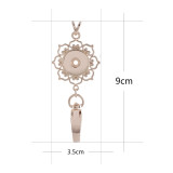 High Quality rose gold hook necklace Badge Reel ID holder fit 18&20mm chunks snap jewelry