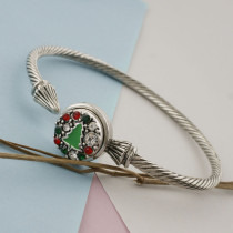 12MM Christmas snap sliver Plated with red rhinestone and enamel KS8099-S snap jewelry