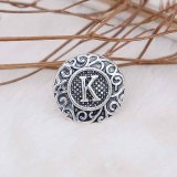 C20MM English alphabet-K snap Antique silver  KC6755 snaps jewelry