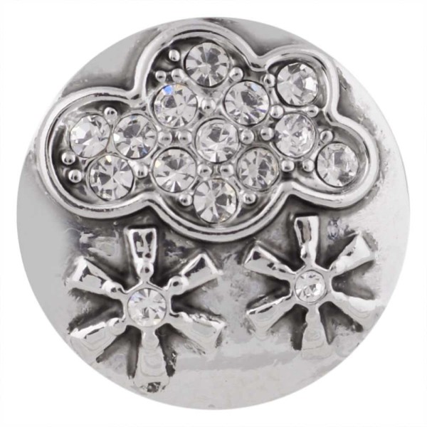 20MM snow snap silver plated with white Rhinestone KC5491 snaps jewelry