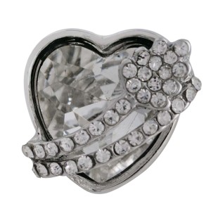 18MM love snap Silver Plated with white Rhinestone KC6482 snaps jewelry