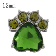12MM Dog claws snap with green Rhinestone KS5179-S interchangeable snaps jewelry