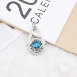 20MM design snap Silver Plated with blue rhinestone KC9926 snaps jewelry