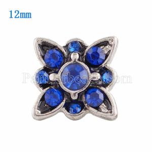 12MM snap Silver Plated with blue Rhinestone KS9625-S snaps jewelry
