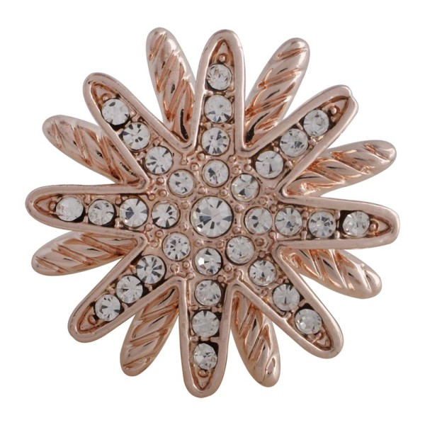 20MM design snap rose-gold Plated with white Rhinestone KC5635 snaps jewelry