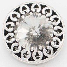 20MM design snap Silver Plated with White rhinestone KC6738 snaps jewelry
