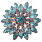 20MM design snap Rose-Gold Plated with cyan Rhinestones KC8927 snaps jewelry