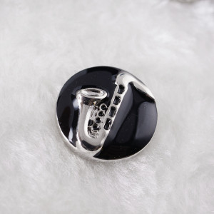 20MM Saxophone snap  Silver Plated with Enamel KB6303 snaps jewelry