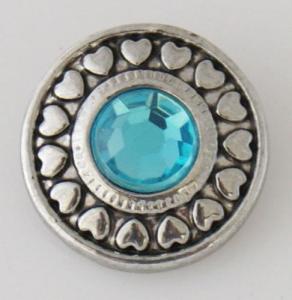 20MM Round snap Antique Silver Plated with light blue rhinestones KB7743 snaps jewelry