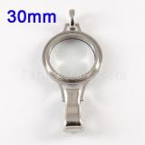 30MM Stainless steel  floating charm locket ( Identity Card holder) screw base system without Cover Cap