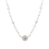 Pendant sliver pearl and Rhinestone Necklace with 48cm chain KC1064 snaps jewelry