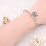 Snap sliver bracelet White rhinestone fit 12MM snaps jewelry KS12777-S