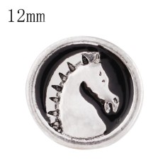 12mm Horse Small size with black enamel snaps for chunks jewelry