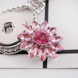 20MM Gear snap Silver Plated with Pink rhinestone KC9813 snap jewelry