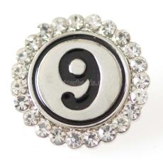20MM NO.9 snap Silver Plated with rhinestone KB7152 snaps jewelry
