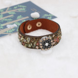 1 buttons leather KC0288 with Natural stone new type bracelets fit 20mm snaps chunks