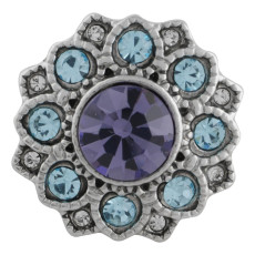 20MM design snap silver plated with purple Rhinestone KC5563 snaps jewelry