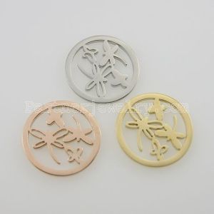 25MM stainless steel coin charms fi  jewelry size dragonfly