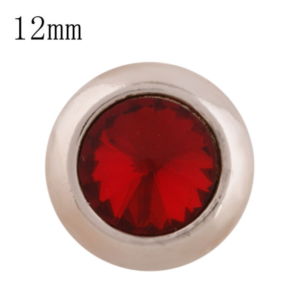 12MM round snap Rose Gold with red Rhinestone KS9683-S snaps jewelry