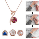 Rose Gold  Necklace with 45CM chain KS1164-S fit 12mm snaps jewelry