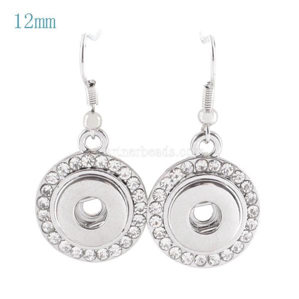 snaps metal earring with Rhinestones KS0918-S fit 12mm chunks snaps jewelry