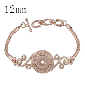 1 buttons snaps metal bracelet Rose Gold KS1146-S fit 12MM snaps chunks