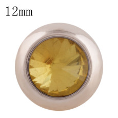 12MM round snap Rose Gold with yellow Rhinestone KS9687-S snaps jewelry