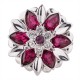 20MM design snap silver plated with rose-red Rhinestone KC5502 snaps jewelry