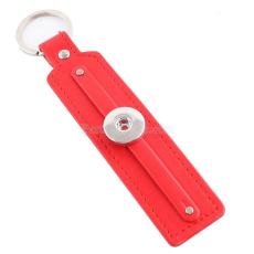 Red leater Keychain Removable buttons fit snaps chunks KC1104 Snaps Jewelry