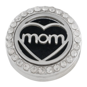 22mm love white alloy mom Aromatherapy/Essential Oil Diffuser Perfume Locket snap with 1pc 15mm discs as gift
