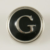 20MM English alphabet-G  snap silver  plated KB1257 with Enamel interchangeable snaps jewelry