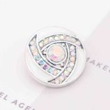 20MM snap Silver Plated with white Rhinestone enamel KC7796 snaps jewelry