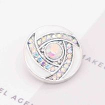 20MM snap Silver Plated with white Rhinestone enamel KC7796 snaps jewelry
