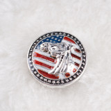 20MM Horse and National flag snap Antique Silver Plated with  Enamel KC6114 snaps jewelry