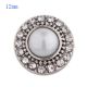 12MM round snap Antique Silver Plated with white rhinestone and pearl KS8019-S snaps jewelry
