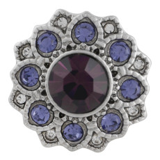 20MM design snap silver plated with Dark purple Rhinestone KC5561 snaps jewelry