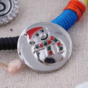 20MM snap Christmas snowman Antique Silver Plated with rhinestone KC8557 interchangable snaps jewelry
